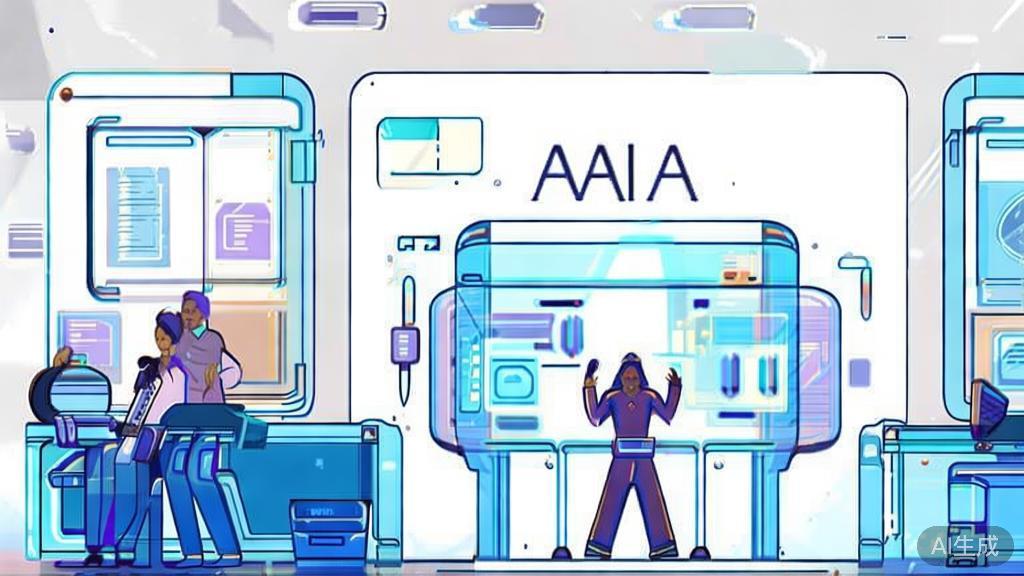 High-quality business illustration regarding future trends in AI, minimal flat design