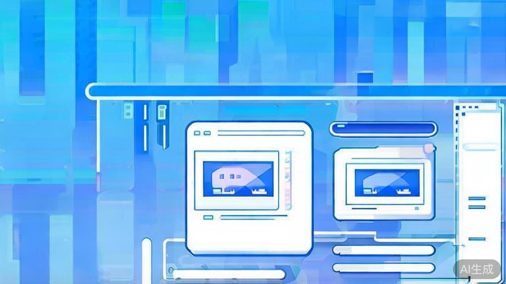 "Flat vector illustration of video comparison, dashboard style, soft blue gradient"