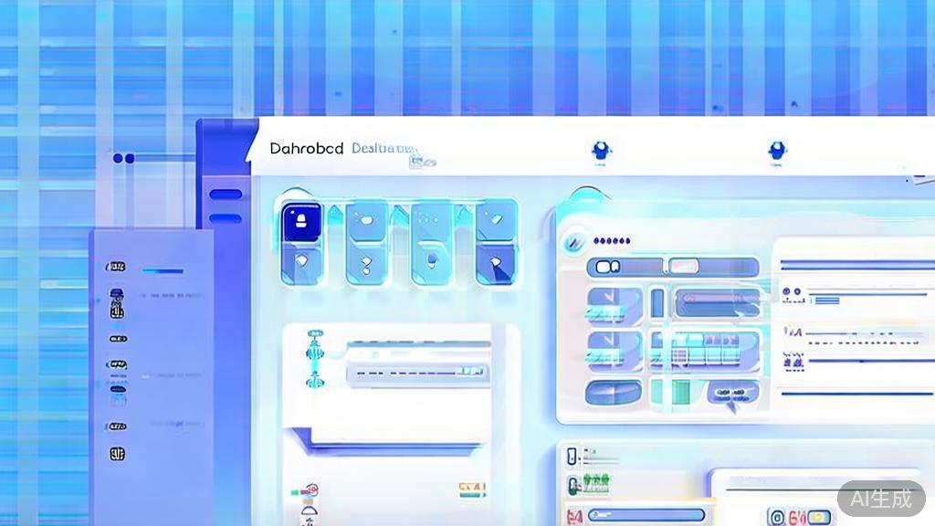 Flat vector illustration of online education platform, dashboard style, soft blue gradient