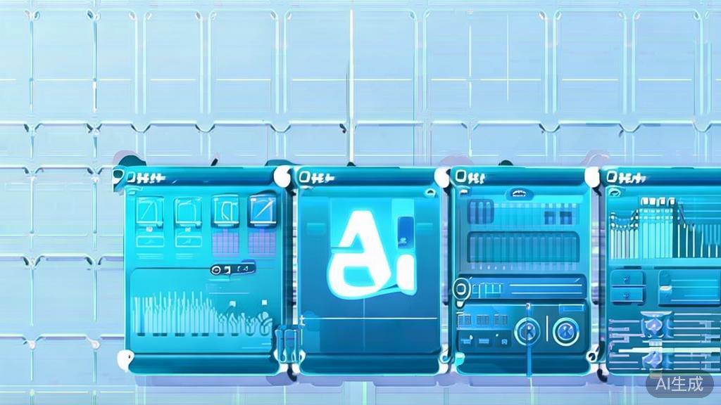 Flat vector illustration of data analysis in AI startups, dashboard style, soft blue gradient