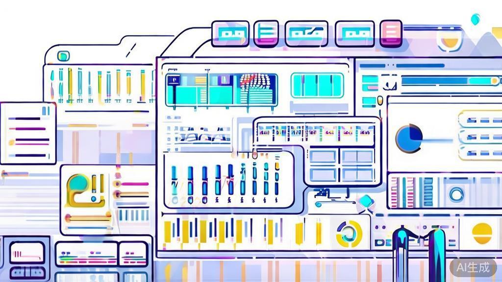 High-quality business illustration on resource optimization with AI, minimal flat design