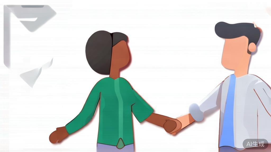 "High-quality business illustration showing partnerships in entrepreneurship, people shaking hands, minimal flat design"