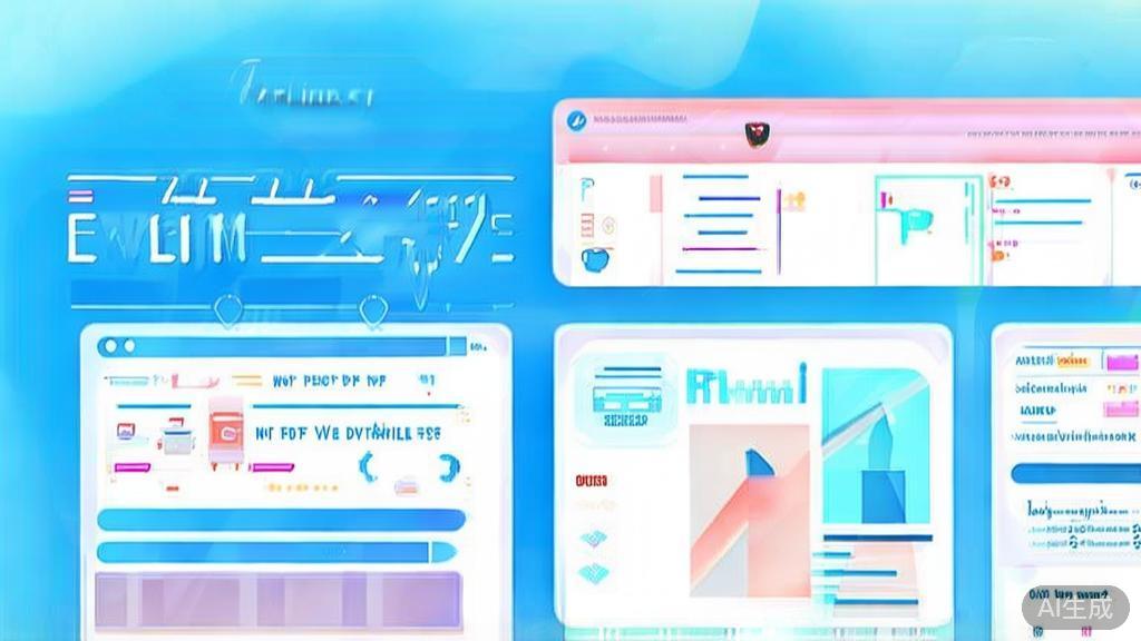 Flat vector illustration of food delivery service with digital interface, dashboard style, soft blue gradient