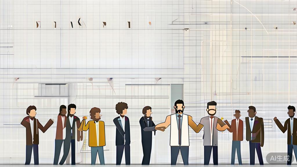 High-quality business illustration regarding teamwork and collaboration, minimal flat design