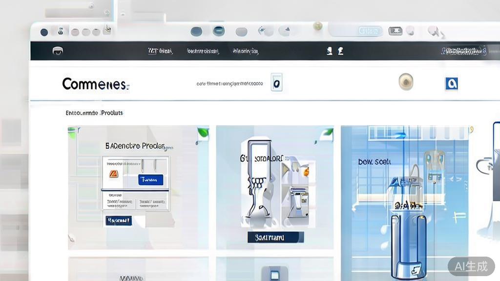 "High-quality business illustration of e-commerce website with various products for sale, flat design"