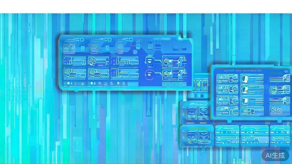 "Flat vector illustration of continuous learning and innovation strategies, dashboard style, soft blue gradient"