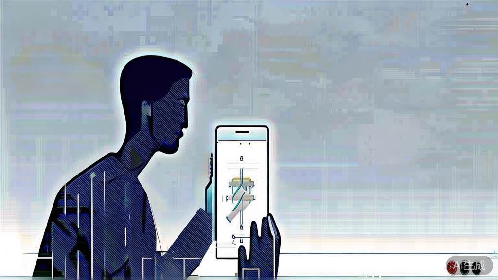 High-quality illustration showing a person interacting with an AI assistant on their device, minimal flat design