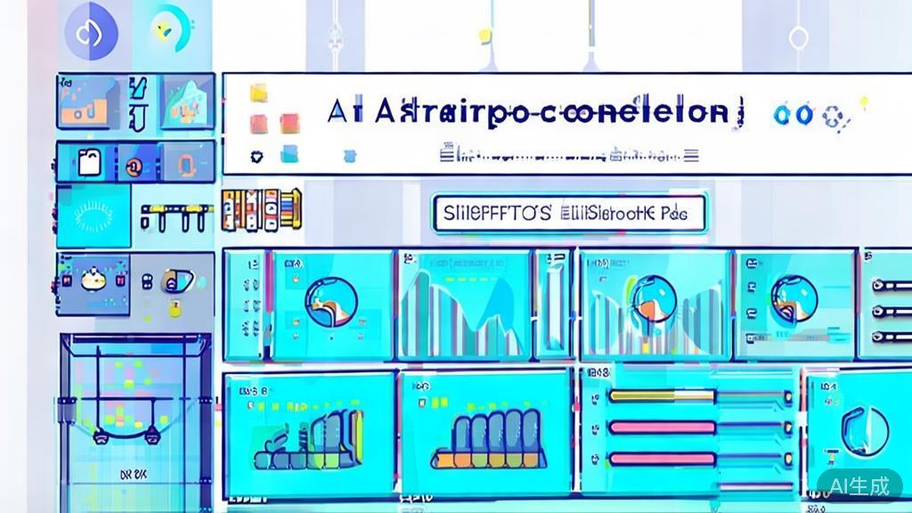 "Flat vector illustration of AI startups competition, dashboard style, soft blue gradient"