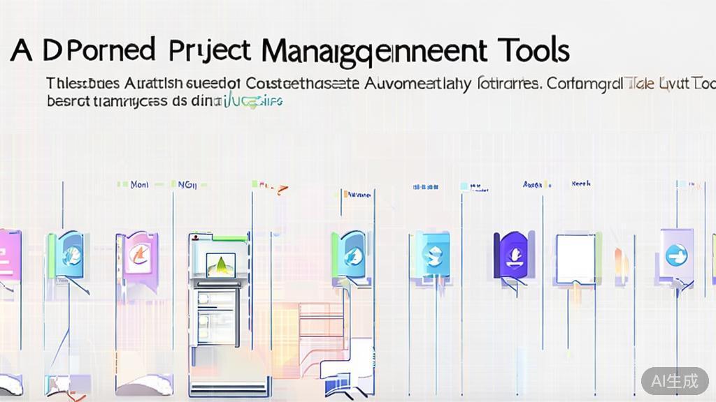 "High-quality illustration showing different AI project management tools comparison, minimal flat design"