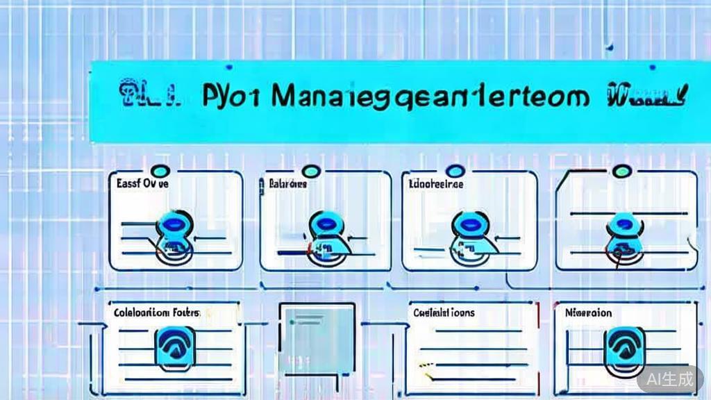 Flat vector illustration of selection criteria for project management tools, dashboard style, soft blue gradient