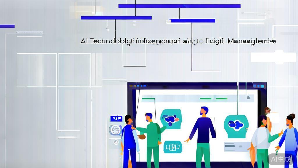 High-quality business illustration regarding technology integration in AI project management, minimal flat design