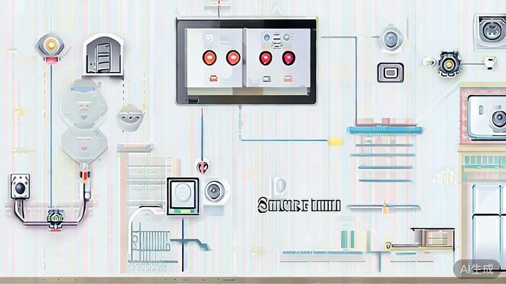 High-quality business illustration regarding smart home and IoT, minimal flat design