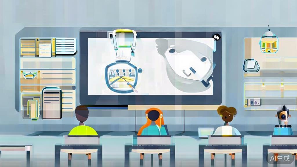 High-quality business illustration regarding AI in education, minimal flat design