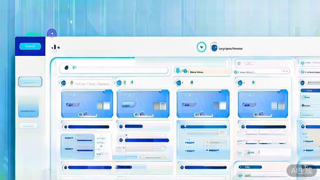 "Flat vector illustration of Asana task management, dashboard style, soft blue gradient"