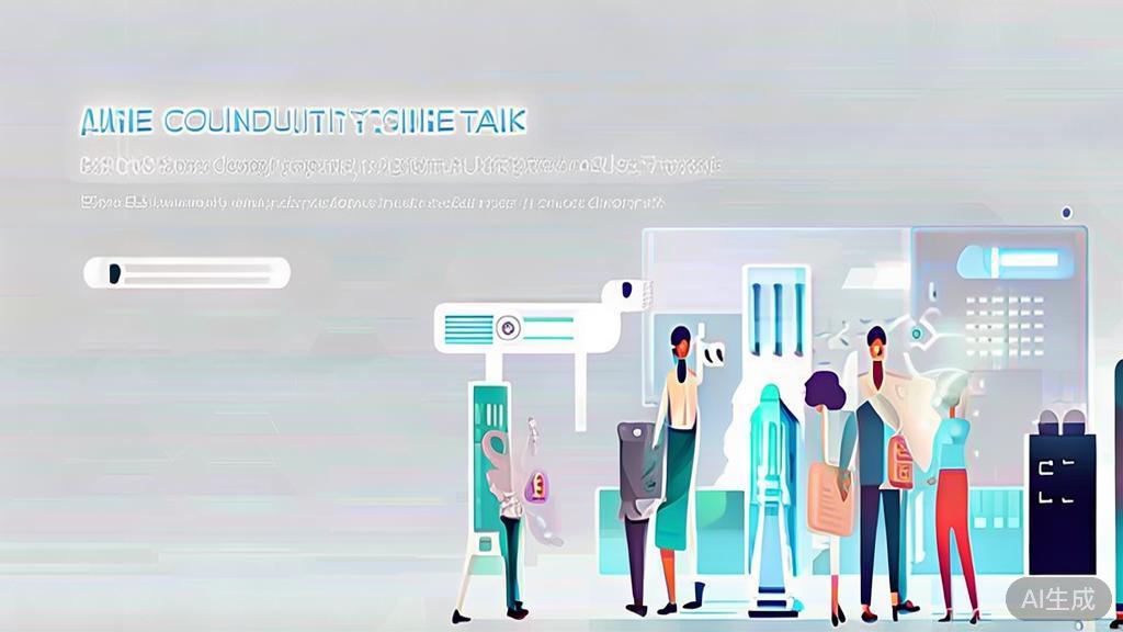 High-quality business illustration regarding AI tools support and community resources, minimal flat design