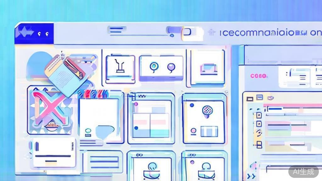 Flat vector illustration of personalized recommendation systems in e-commerce, dashboard style, soft blue gradient