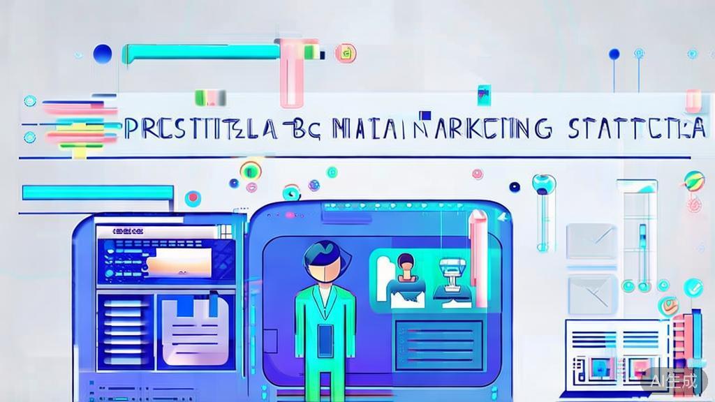 High-quality business illustration regarding personalized marketing strategies using AI, minimal flat design