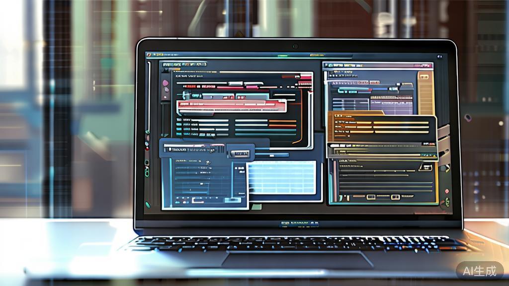 "High-quality business illustration featuring AI tools for script writing, showing a laptop and screen with script outlines and dialogue suggestions"