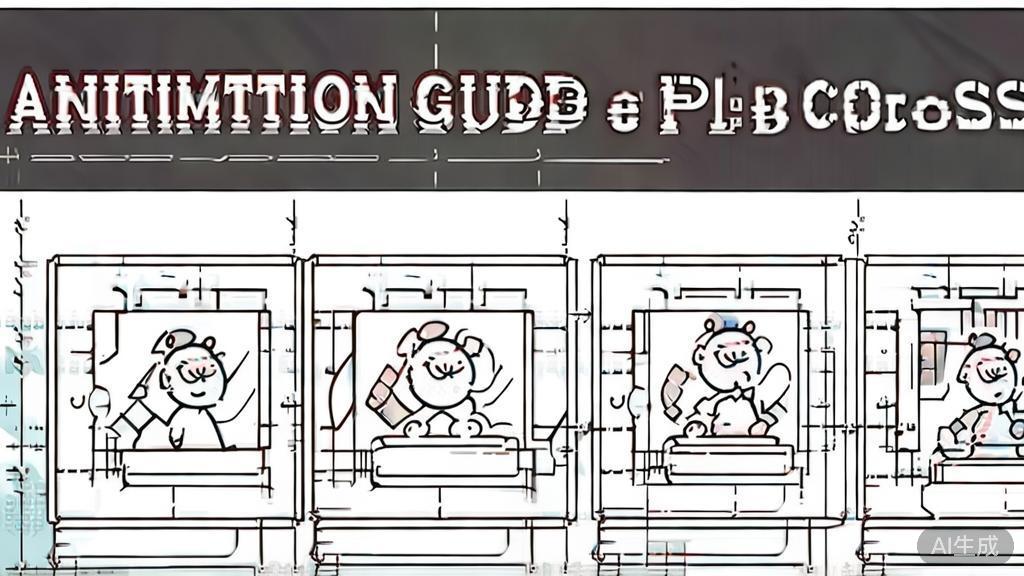 Flat vector illustration of animation production process, step-by-step visual guide, minimal design