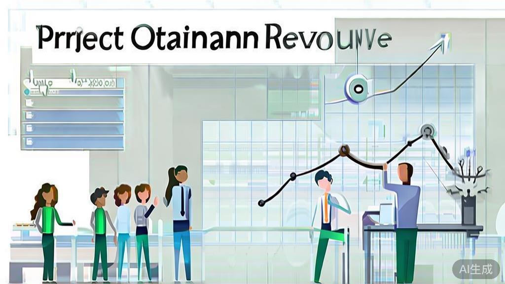 "High-quality business illustration regarding project optimization and revenue increase, minimal flat design"