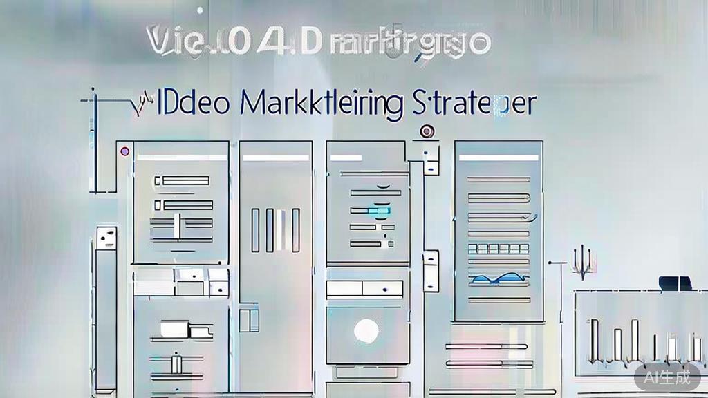 "High-quality business illustration regarding successful AI video marketing strategies, minimal flat design"