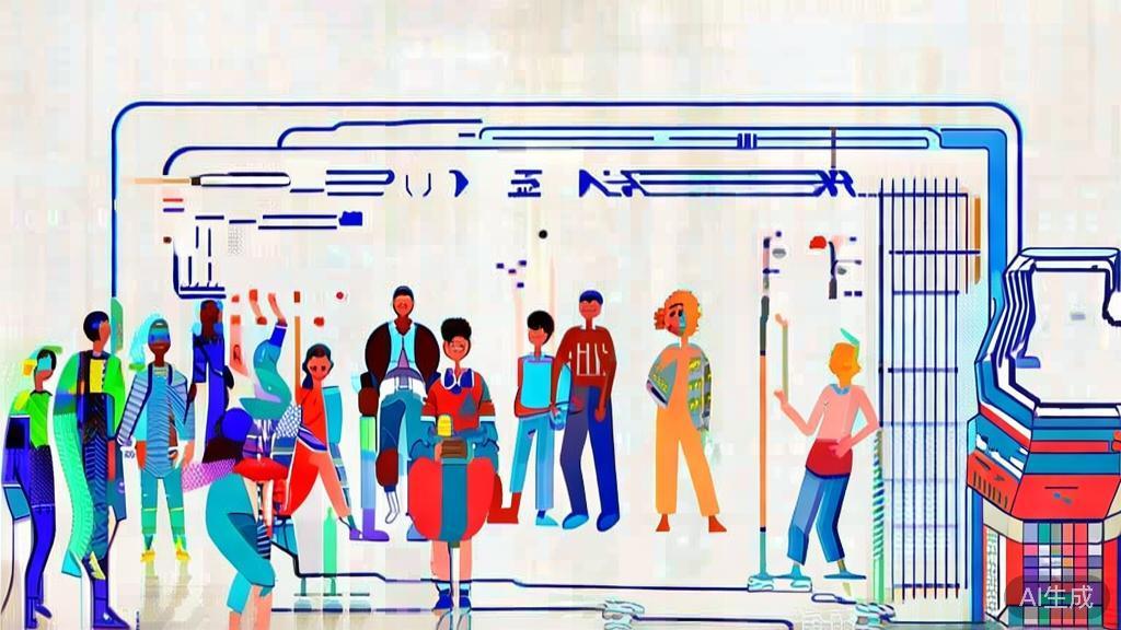 High-quality business illustration regarding youth interaction with Nanobanana, minimal flat design
