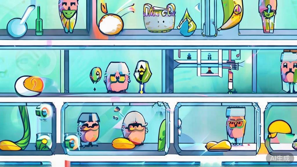 Flat vector illustration of short drama scenarios that incorporate nanobanana elements, dashboard style, soft blue gradient