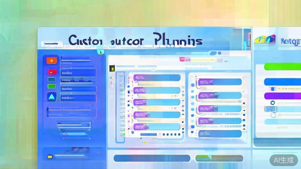 Flat vector illustration of custom dictionary and plugins in nano banana, dashboard style, soft blue gradient