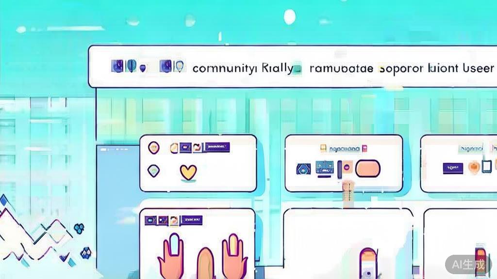 Flat vector illustration of community support for nanobanana users, dashboard style, soft blue gradient