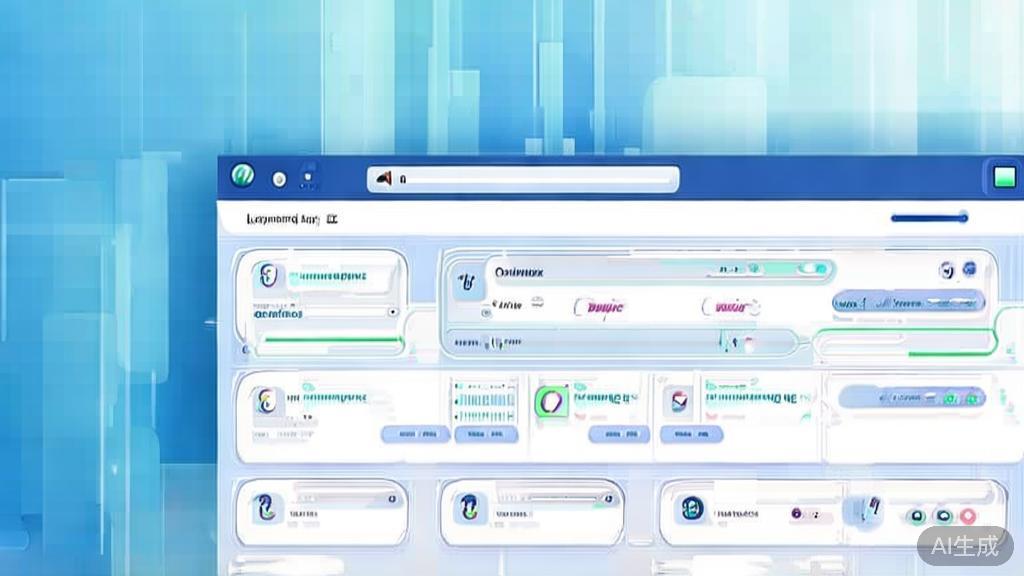 Flat vector illustration of software updates, dashboard style, soft blue gradient