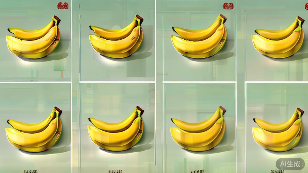 "High-quality business illustration of various banana brands, highlighting their unique characteristics and textures, minimal flat design"