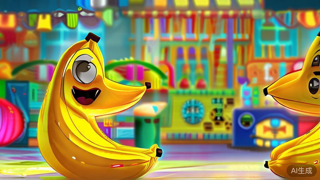 High-quality illustration regarding banana brand competition, flat design