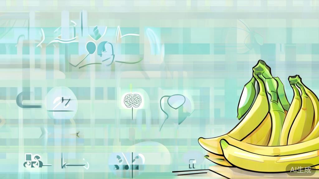 High-quality business illustration regarding health benefits of bananas, minimal flat design