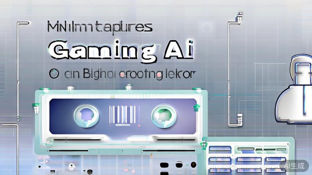 High-quality business illustration regarding gaming AI features, minimal flat design