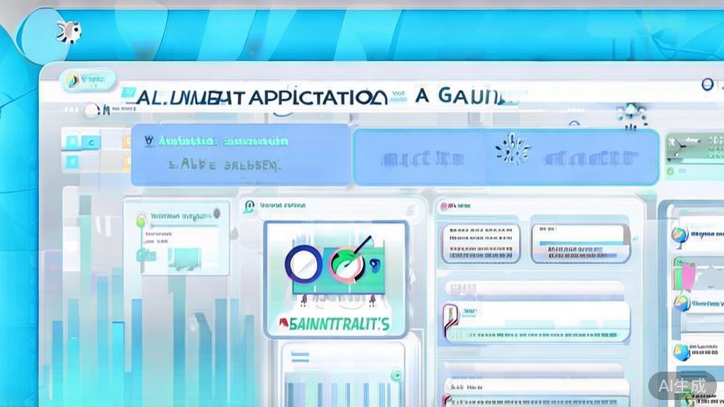 Flat vector illustration of educational applications of AI gaming, dashboard style, soft blue gradient