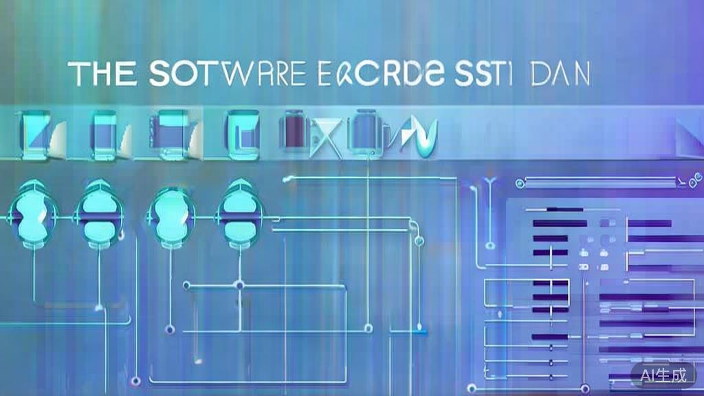 Flat vector illustration of software execution process, dashboard style, soft blue gradient