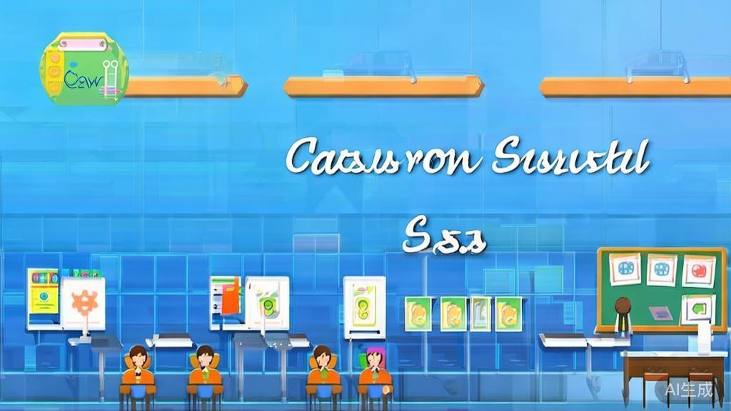 Flat vector illustration of classroom using OpenClaw, dashboard style, soft blue gradient