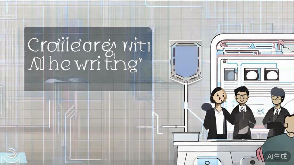 High-quality business illustration regarding AI writing challenges, minimal flat design