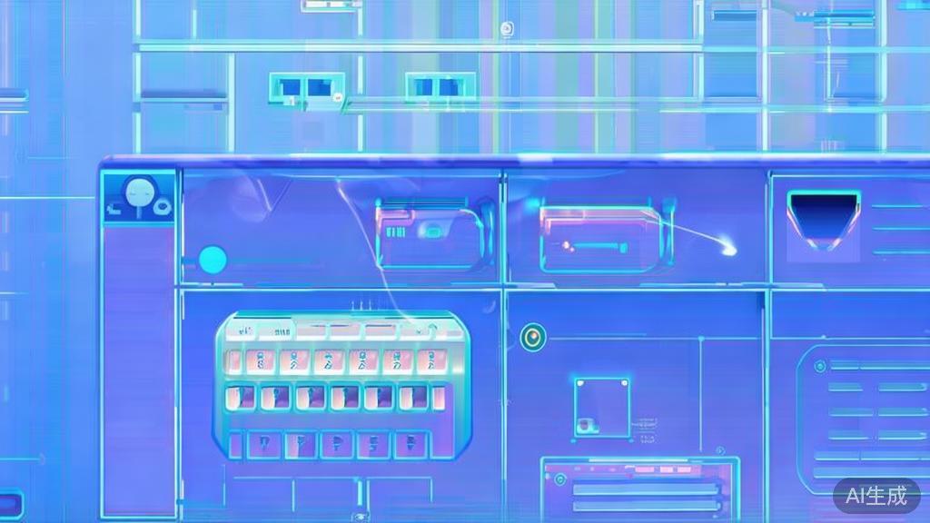 Flat vector illustration of AI writing tools, dashboard style, soft blue gradient