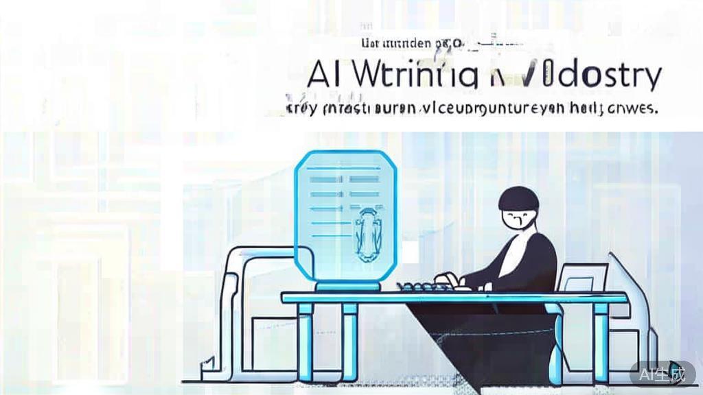 High-quality business illustration regarding the impact of AI on the writing industry, minimal flat design