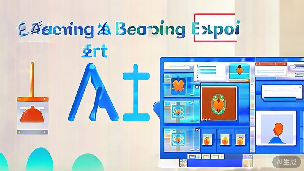 Flat vector illustration of learning and exploring AI art, high-quality design