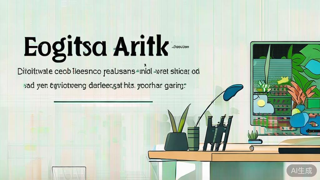 High-quality business illustration regarding eco-friendly digital art, minimal flat design