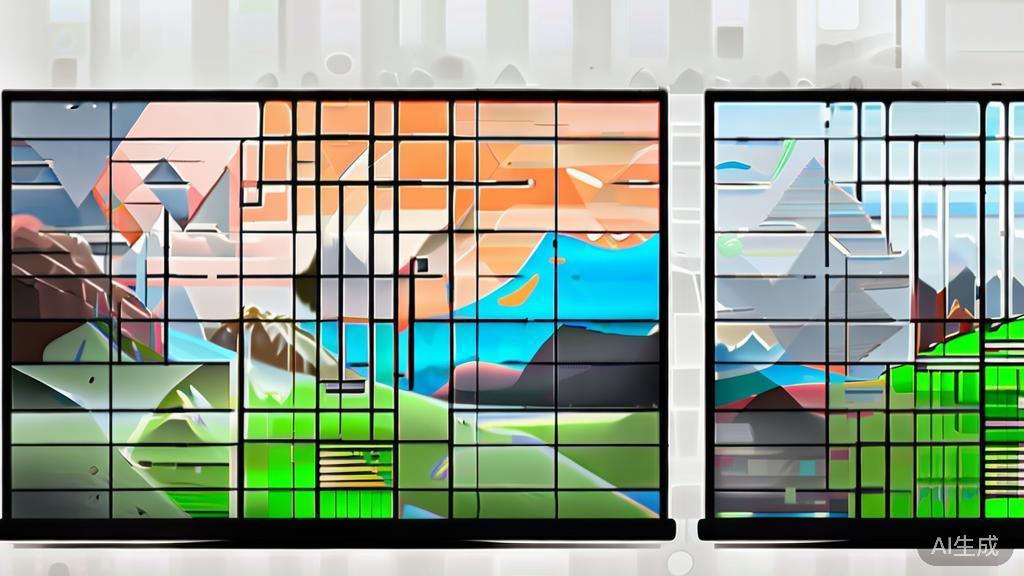 High-quality business illustration regarding AI painting differences, minimal flat design