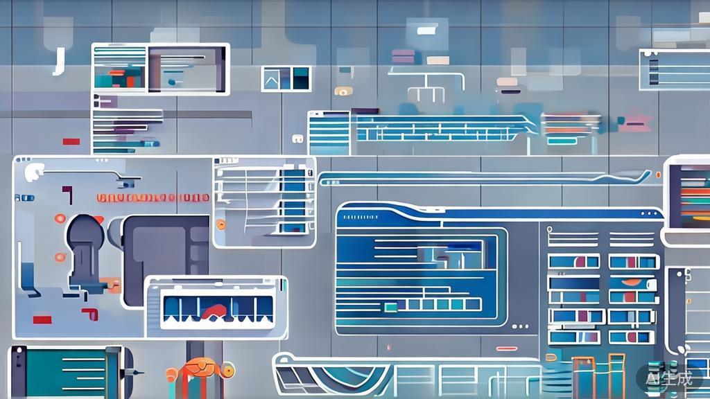 High-quality business illustration showing AI applications in various industries, minimal flat design