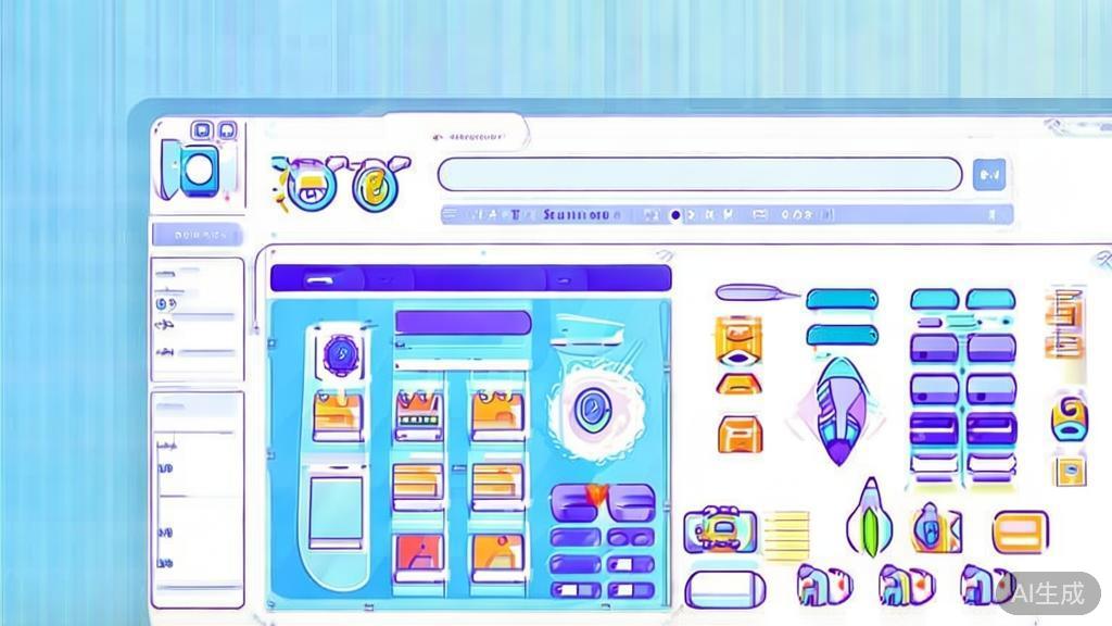 "Flat vector illustration of traditional AI drawing tools comparison, dashboard style, soft blue gradient"
