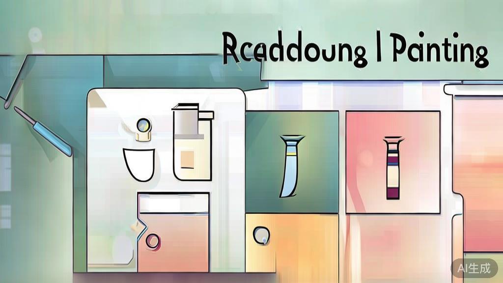 "High-quality business illustration regarding traditional painting software features, minimal flat design"