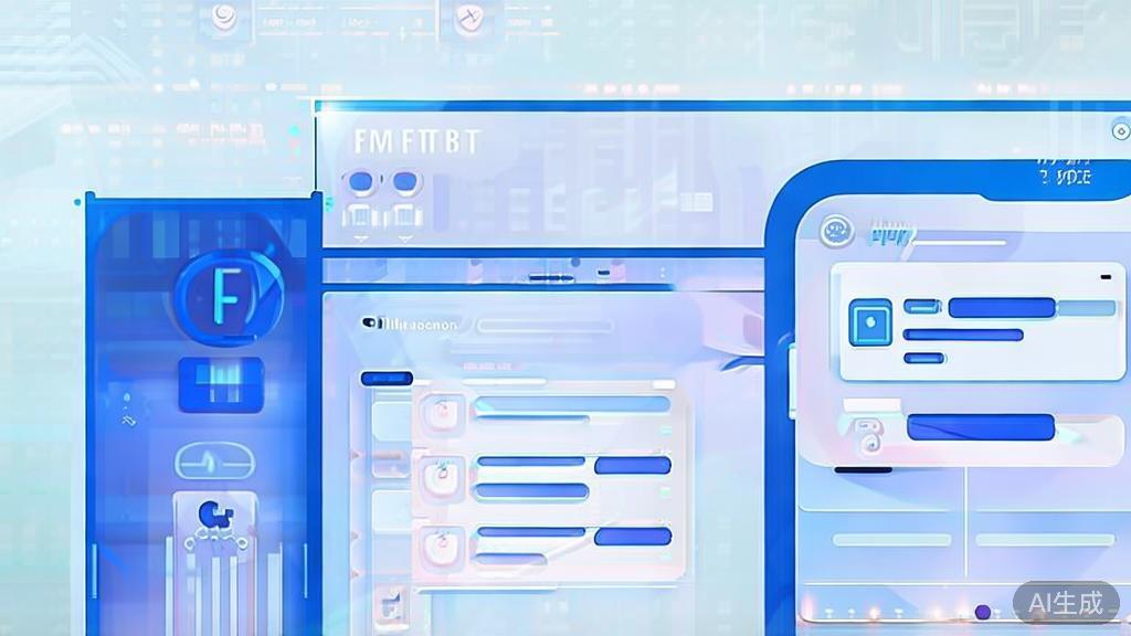 Flat vector illustration of content creation process using GPT on mobile, dashboard style, soft blue gradient