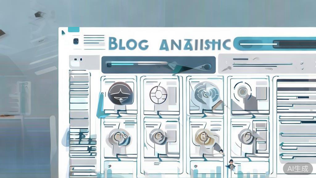 "High-quality business illustration regarding blog analytics, minimal flat design"
