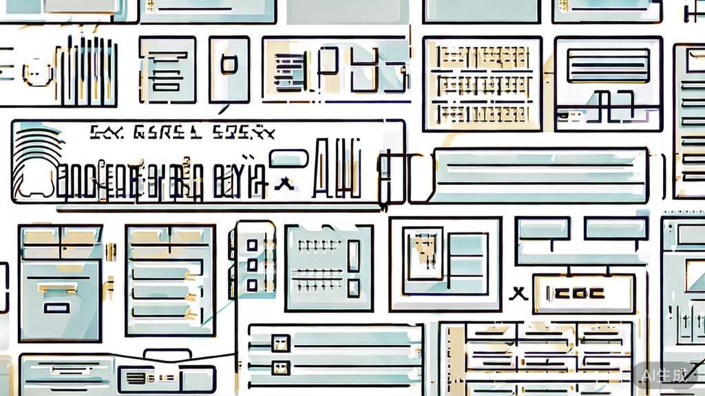 Flat vector illustration of diverse content types created with AI, minimalist design