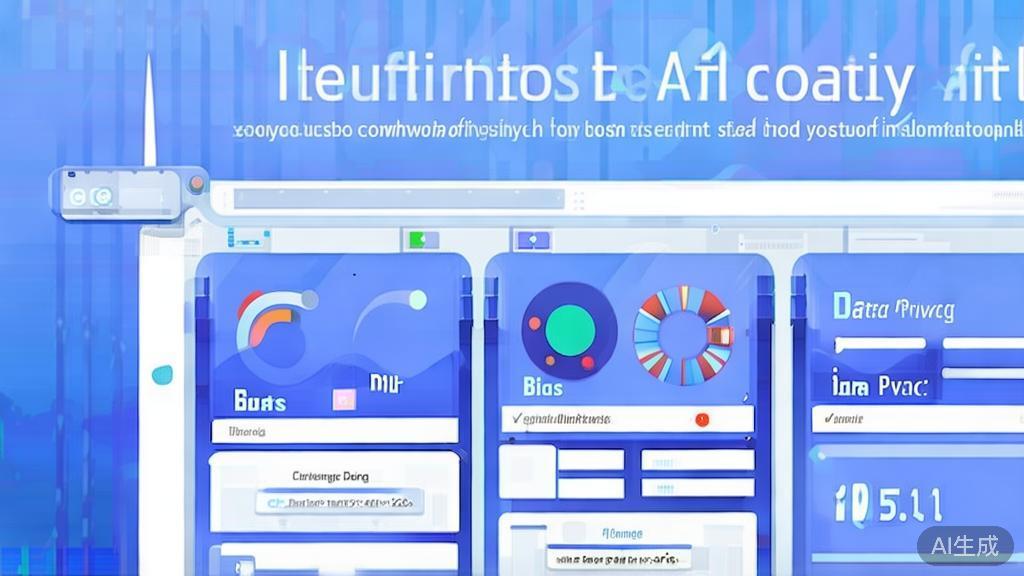 Flat vector illustration of AI tool limitations, dashboard style, soft blue gradient